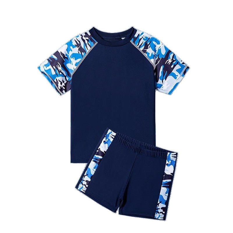 Boys Swim Trunk Supplier - 2 Piece Camouflage Split