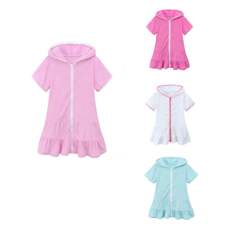 Girls Cover Up Manufacturer - Terry Cloth Zip Up