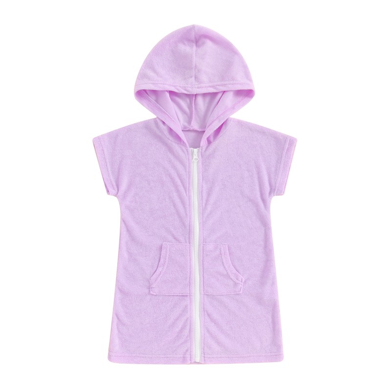 Kids Cover Up Manufacturer - Hooded Zipper Terry Cloth