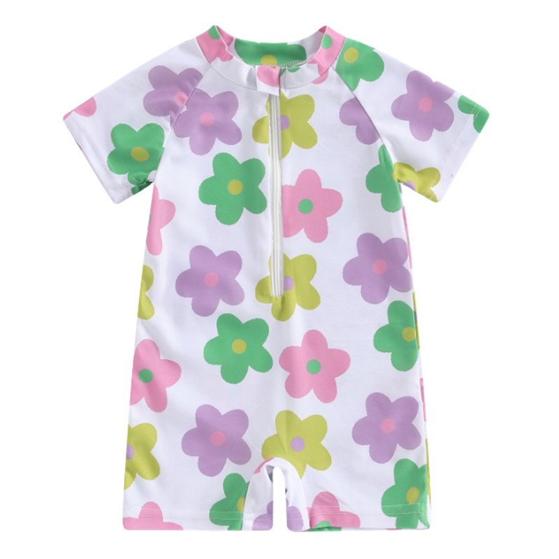 Girls Swimwear Manufacturer - Short Sleeve One Piece