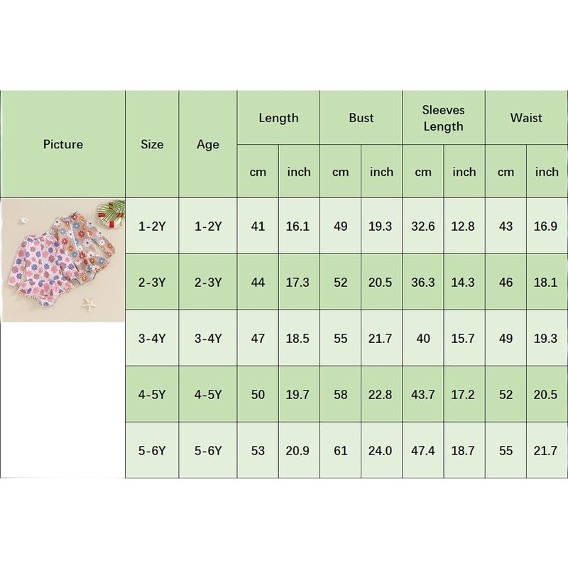 Girls Swimsuit Supplier - Long Sleeve Floral Print