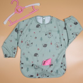 Baby Apron Bib Supplier - PU Waterproof Long Sleeved Art