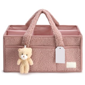 Portable Organizer Manufacturer - Fleece Teddy Travel Tote