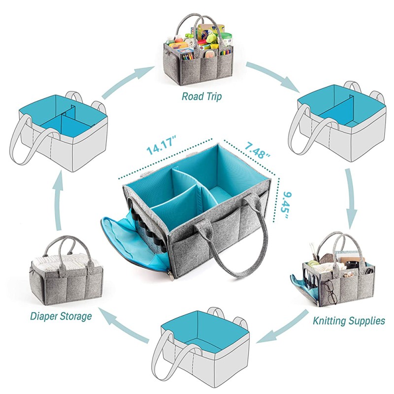 Diaper Caddy Factory - Custom Zipper Pocket Felt