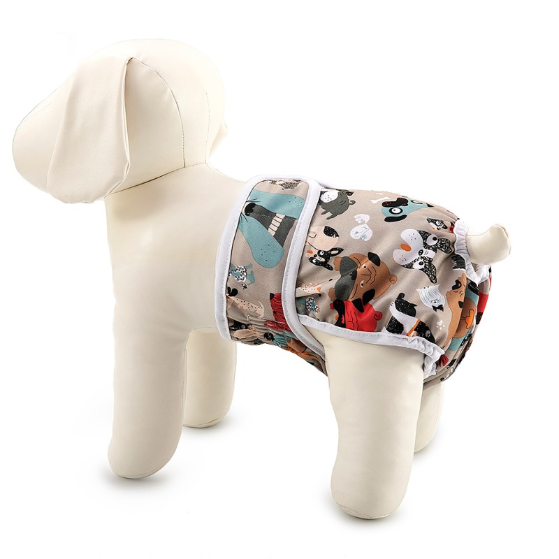 Female Dog Diaper Supplier - Reusable Cloth Paw Print Anti-Leak