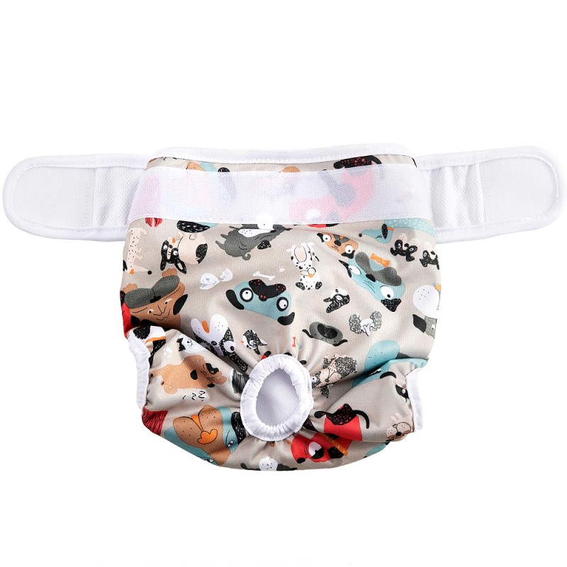 Dog Diaper Supplier - Reusable Female Cloth Paw Printed
