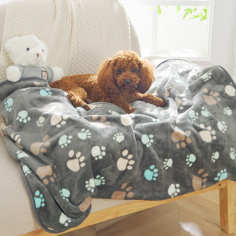 Dog Blanket Manufacturer - Double Layer Waterproof Paw Print