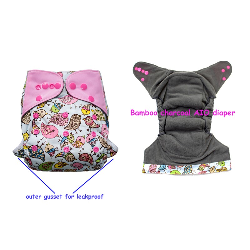Cloth Diaper Factory - Printed AIO 3D Double Gussets