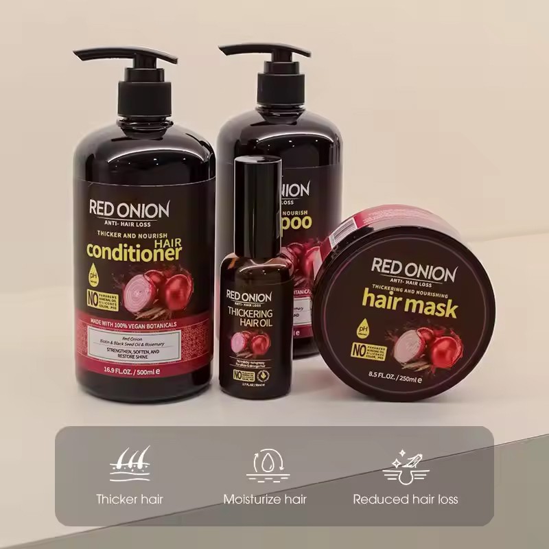 Shampoo Set Supplier - 100% Pure Natural Organic Onion Hair Growth Keratin