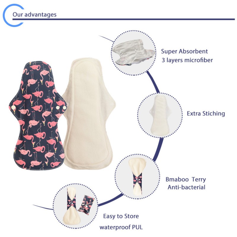 Women's Pads Factory - Flamingo Print Heavy Flow