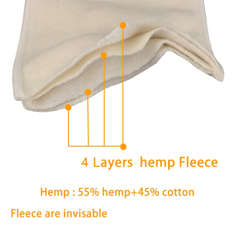 Diaper Insert Factory - Hemp 4-Layer Fitted