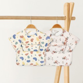 Baby Bib Supplier - Short-Sleeved Comfortable Waterproof PU