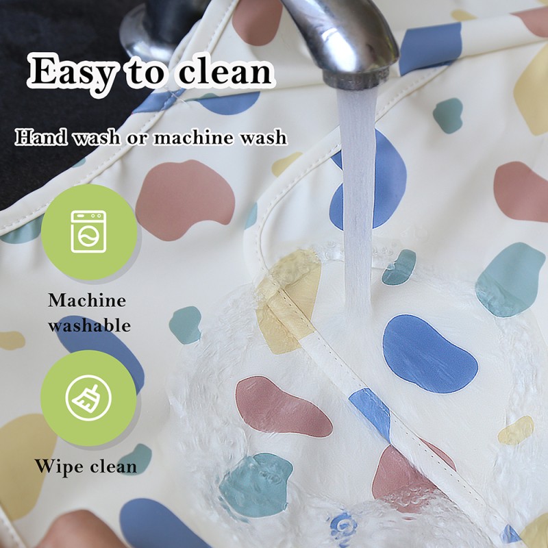 Baby Bib Supplier - Short-Sleeved Comfortable Waterproof PU