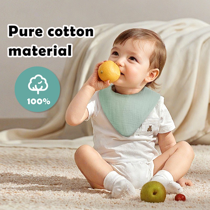 Muslin Bibs Supplier - Soft Triangular Organic Cotton Snap