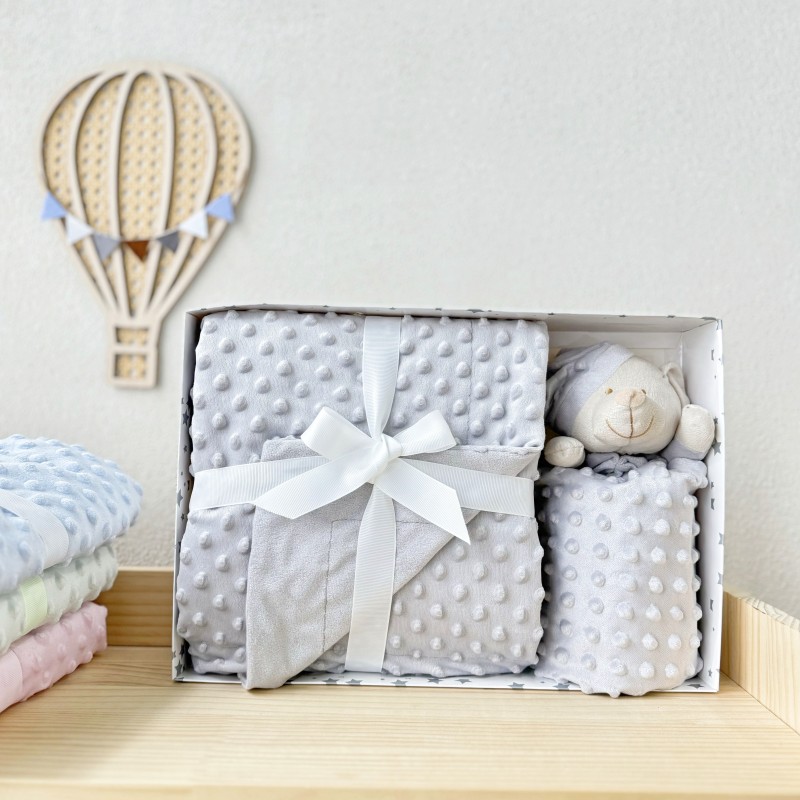 Baby Blanket Supplier - Customized Logo Dot Fleece Polyester