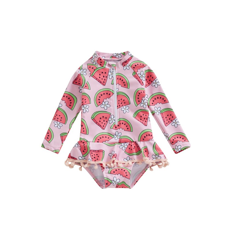 Girls Swimwear Factory - One-Piece Anti-UV Floral Print