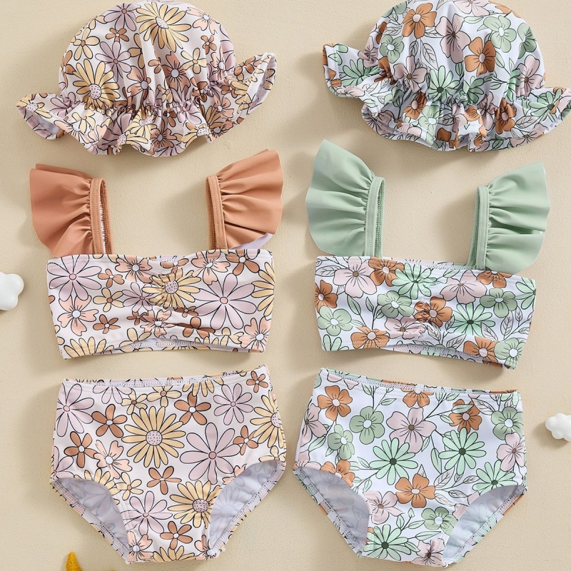 Girls Swimwear Set Factory - Wholesale Cute Floral Print