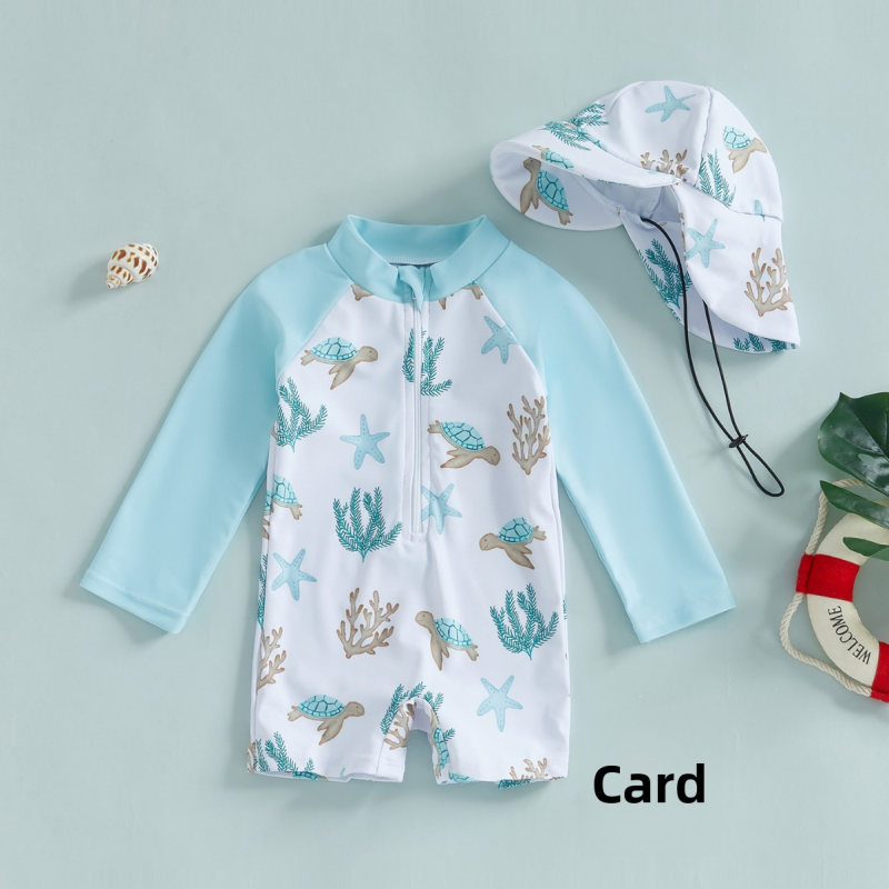 Toddler Swimwear Supplier - Long Sleeve One-Piece 70-110
