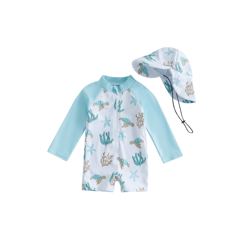 Toddler Swimwear Supplier - Long Sleeve One-Piece 70-110