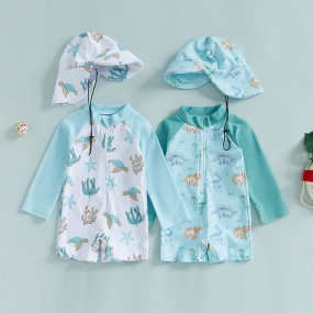 Toddler Swimwear Supplier - Long Sleeve One-Piece 70-110