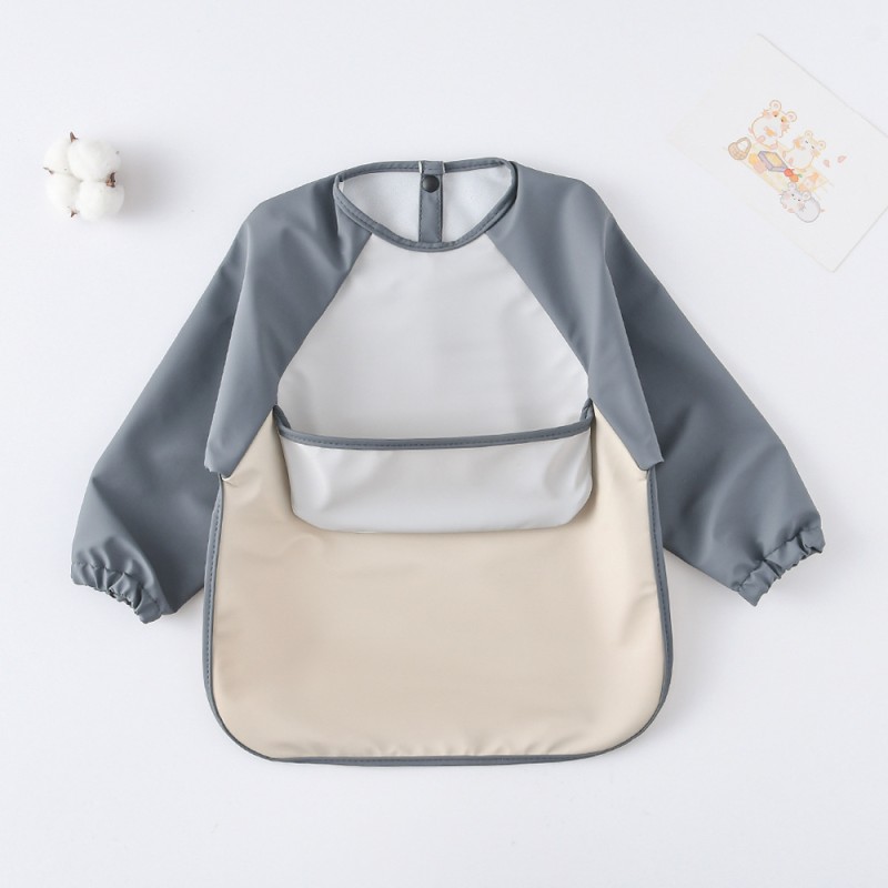 Baby Feeding Bib Supplier - Customized Logo Long Sleeve