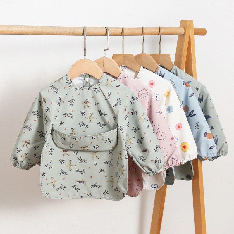 PU Baby Bibs Supplier - Waterproof Long Sleeve Smock