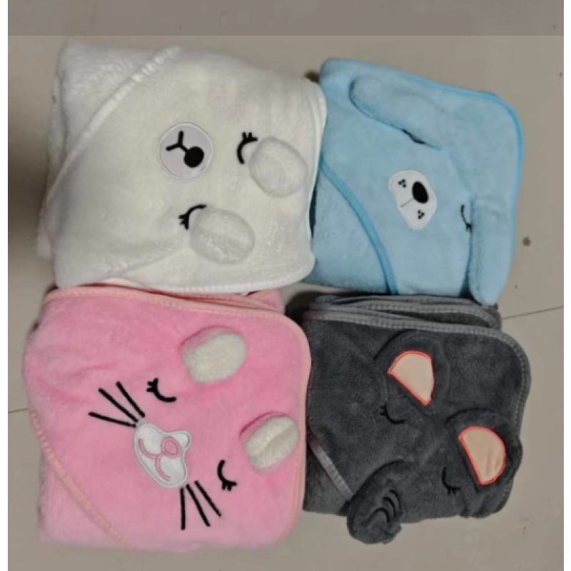 Bath Towel Supplier - Newborn Hooded Flannel Animal Print