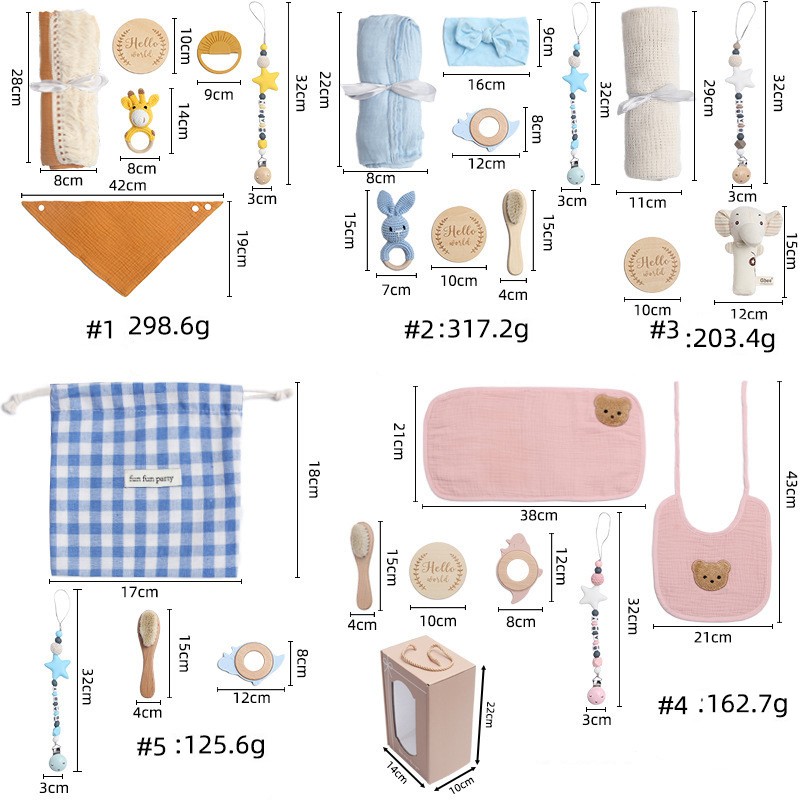 Baby Gift Set Factory - Newborn Muslin Blanket Silicone Teether