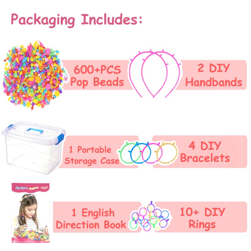 Pop Beads Factory - 600pcs Jewelry Making Storage