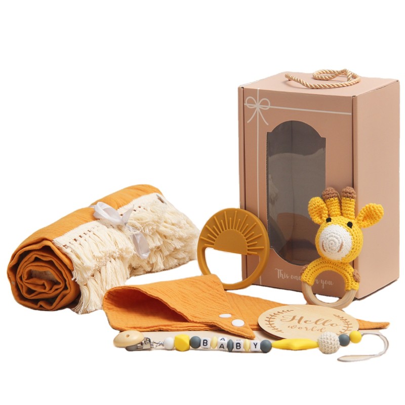 Baby Gift Set Factory - Newborn Muslin Blanket Silicone Teether
