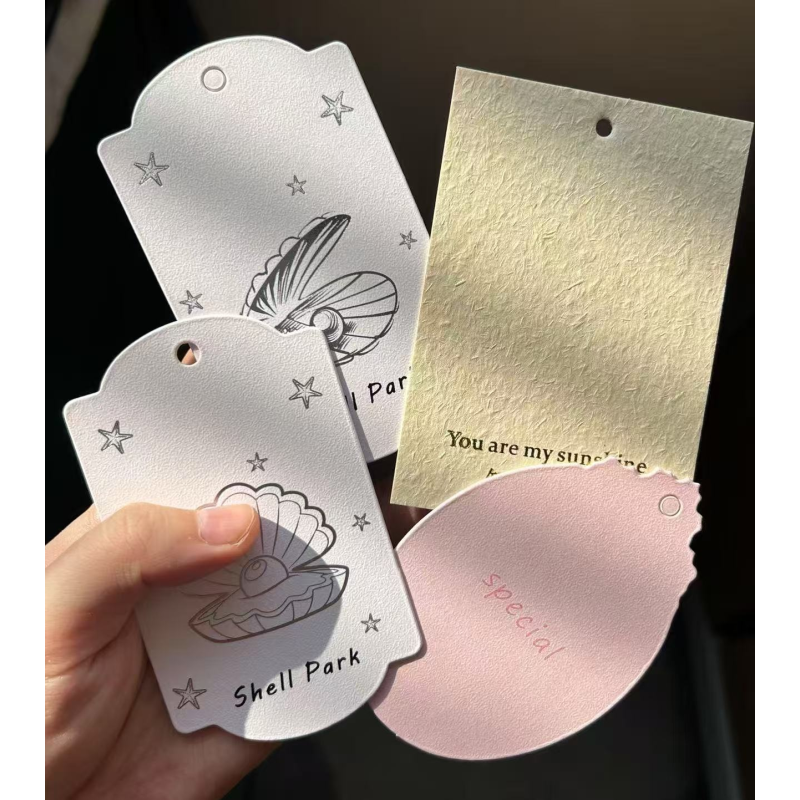 Hot Stamping Hang Tag Manufacturer - Custom Silver Foil Thick Cardboard Label