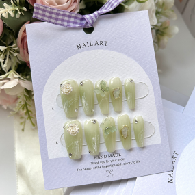 Purple Bowknot Display Card Manufacturer - Custom Silk Ribbon Press on Nail Packaging