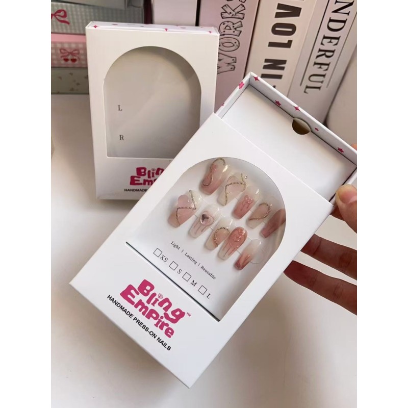 Press on Nails Box Manufacturer - Custom Clear PVC Window Slide Out Drawer Gift Box