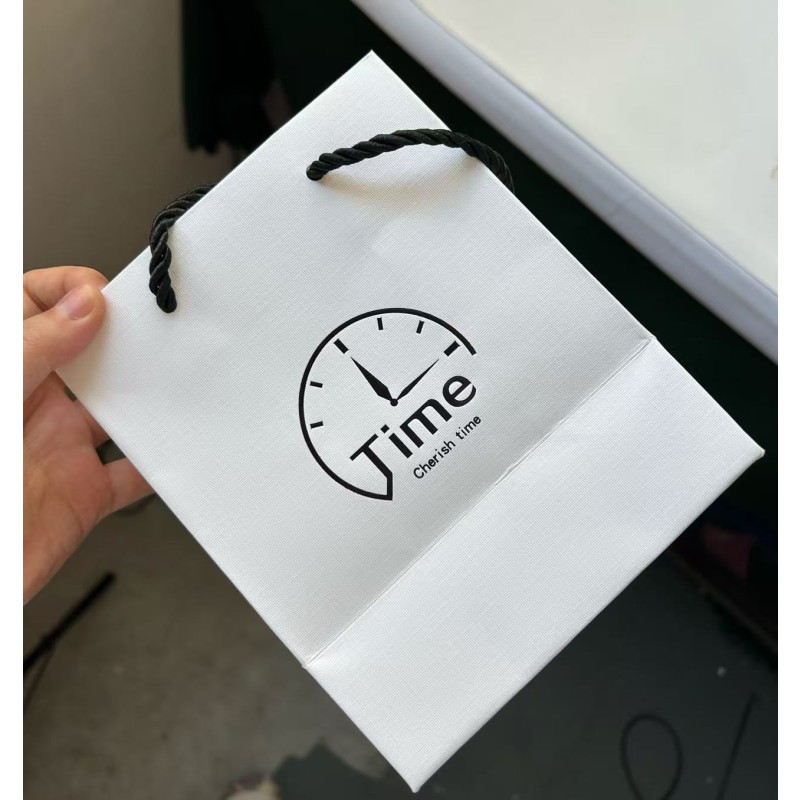 Clothes Packaging Bag Manufacturer - Custom Recycled Ribbon Handle Shopping Paper Bag