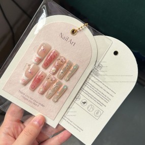 Press On Nail Display Card Manufacturer - Custom Art Paper Packaging with Dust Bag