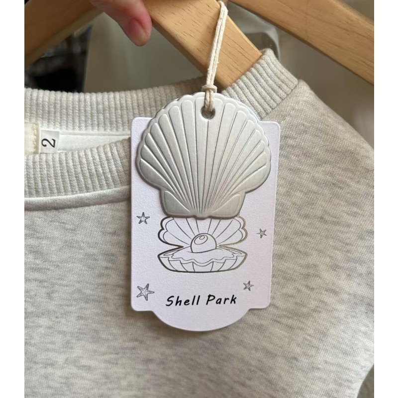 Hot Stamping Hang Tag Manufacturer - Custom Silver Foil Thick Cardboard Label