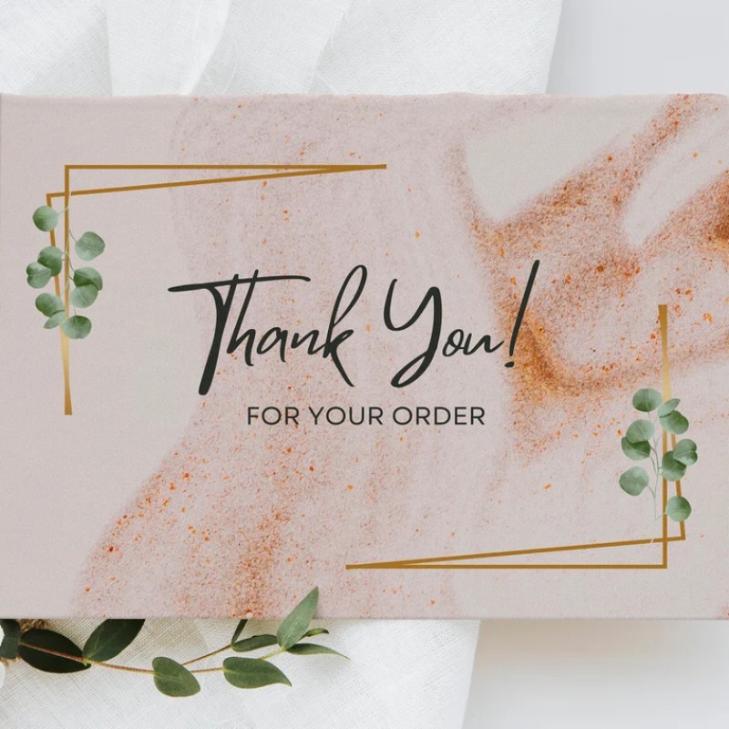 Thank You Cards Manufacturer - Gold Foil White Custom Cards