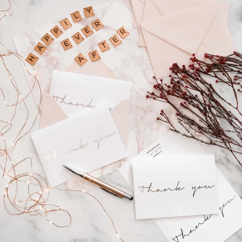 Thank You Cards Manufacturer - Gold Foil White Custom Cards