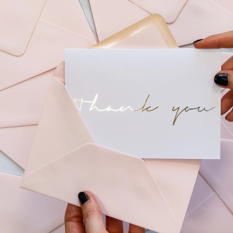 Birthday Cards Factory - Custom Gold Foil Thank You Cards