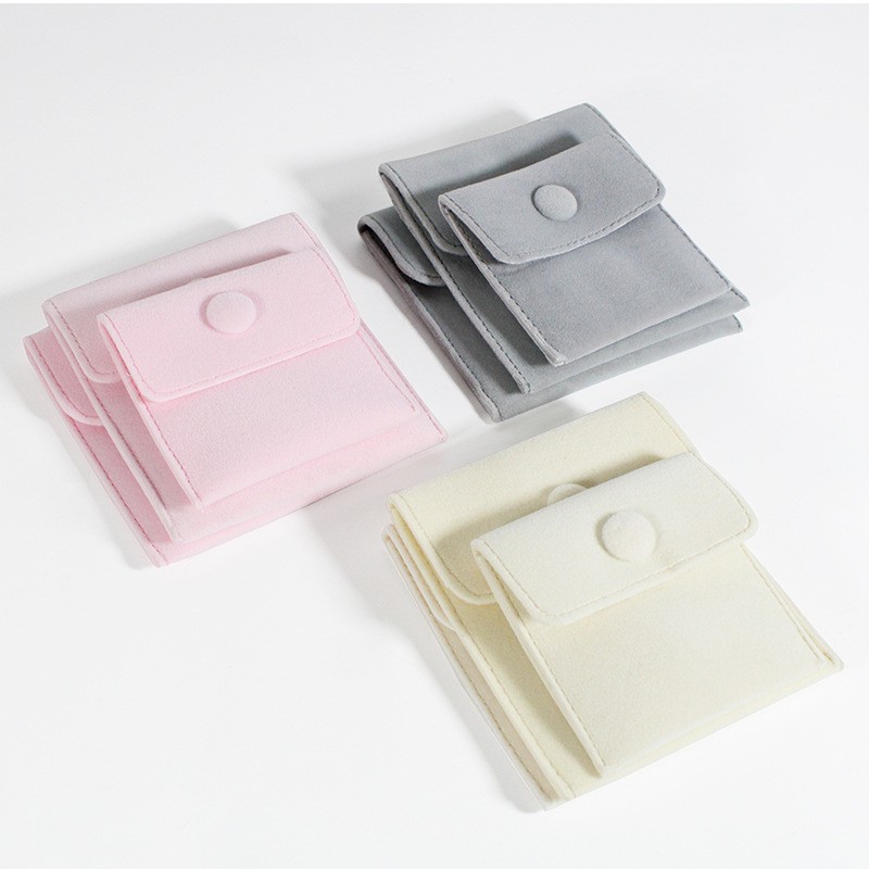 Jewelry Pouch Manufacturer - Suede Velvet Flap Pouch