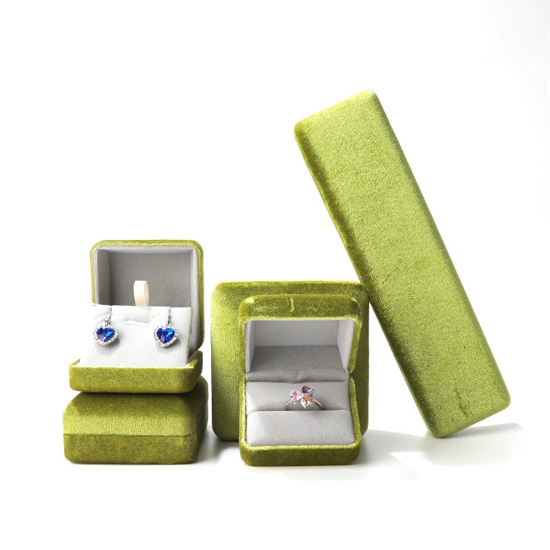 Jewelry Set Box Manufacturer - Green Velvet Premium Packaging
