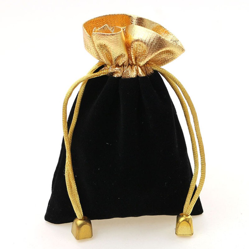 Jewelry Pouch Manufacturer - Black Suede Drawstring Low MOQ