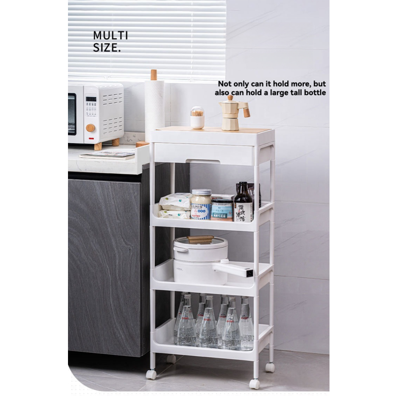 Storage Trolley Manufacturer - Factory Outlet 4-Tier Fruit Kitchen Tray Rack