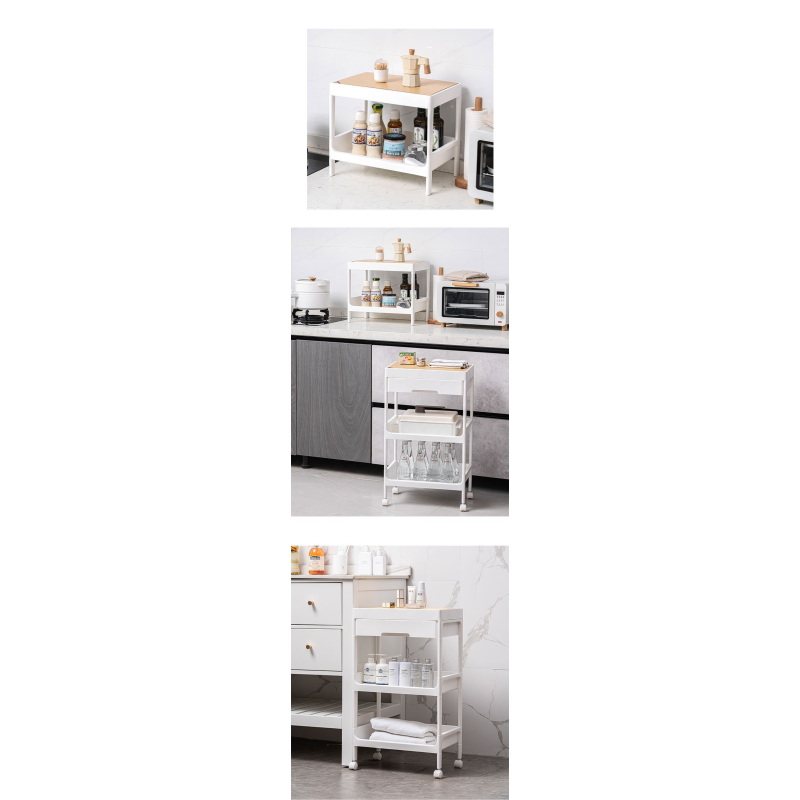 Storage Organizer Manufacturer - Multi-Functional 4-Tier PP+PD with Wheels