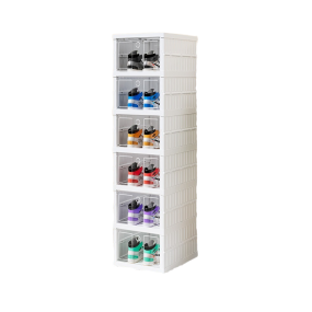 Shoe Rack Manufacturer - 6-Tiers Transparent Drawer Type Extendable Standing