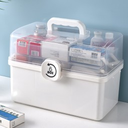 First Aid Kit Manufacturer - Portable 3 Layer Plastic Storage Box with Handle