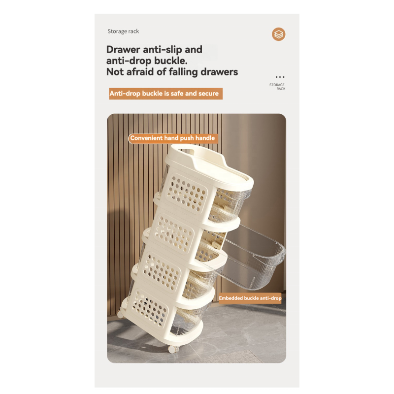 Storage Trolley Manufacturer - Wholesale 5-Layer Standing Type with Handle