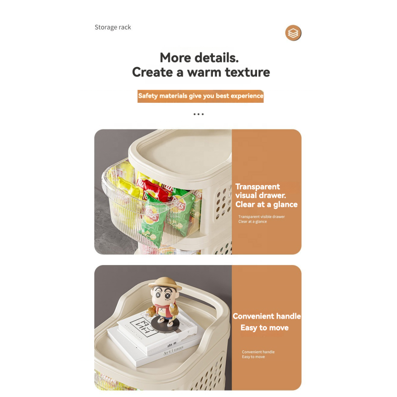 Storage Rack Manufacturer - Mobile Small Cart Multi-layer for Toys Snacks