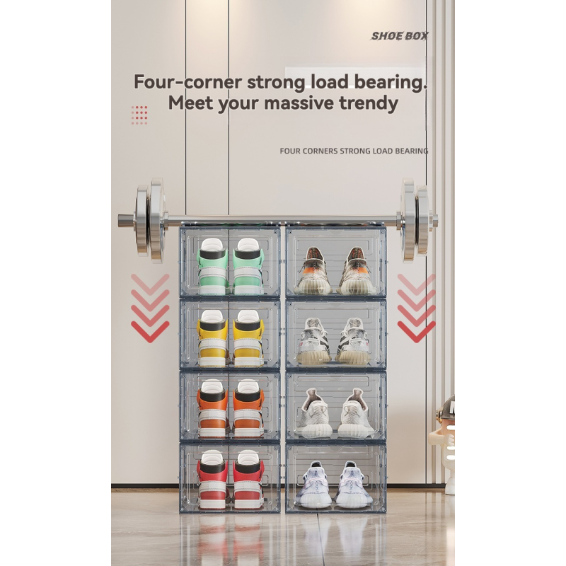 Shoe Box Manufacturer - Foldable Stackable Plastic Clear Modern Design
