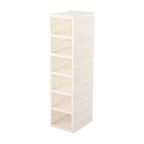 Shoe Rack Manufacturer - 6 Layers Plastic Stackable Foldable Transparent Box